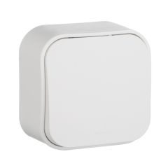 QUTEO Выключатель 1-клавишный для открытой установки проходной 10А белый