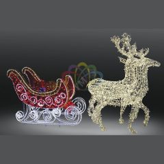 Фигура Олени с санями Neon-Night 503-112
