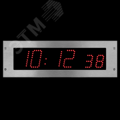 Часы цифровые STYLE II 7S OP (часы/минуты/сек), в стальном корпусе для чистых помещений, высота цифр 7 см, красный цвет, AFNOR, 220 В, установка в сте BODET 946C51