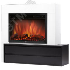 Портал для камина Combi 30 шпон белый с черной эмалью Firelight Combi 30WB