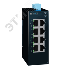 Коммутатор неуправляемый, монтаж на DIN рейку, 8 портов 10/100Base-TX, 24VDC (18-36VDC) резервированный источник питания СТЭЗ 70310008