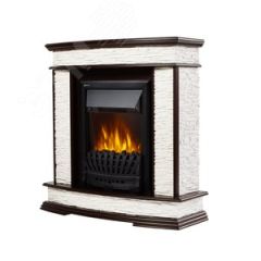 Портал для камина Scala Classic  из камня белый сланец и темный дуб Firelight Scala Cl WDO