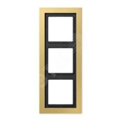 Рамка 3-я для горизонтальной/вертикальной установки  Серия- LS-Design  Материал- металл  Цвет- классическая латунь JUNG MED2983C