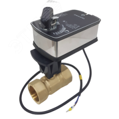 Кран шаровый двухходовой DN25, резьба G1 с электроприводом 5Нм, 24В, управление открыто/закрыто с возвратной пружиной Techno HK225-SC05DN/24V