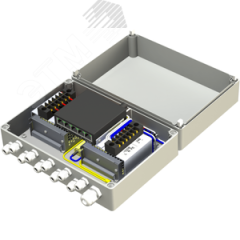 Узел коммутационный 5хRJ45, АС 220В, 50 Гц IP66, 250х205х100 мм Тахион 40108