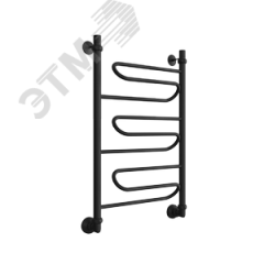 Полотенцесушитель водяной W 80/50 с крепежом, фитингами и отражателями цвет чёрный матовый ДВИН 4627167320121