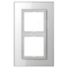 Рамка 2-я для горизонтальной/вертикальной установки  Серия- LS plus  Материал- стекло  Цвет- белый JUNG LSP982GLWW