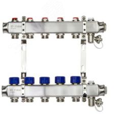 Коллекторная группа SSM-5R set 5 контуров 1' x 3/4' с термостатическими клапанами и кронштейнами Ридан 088U0975R