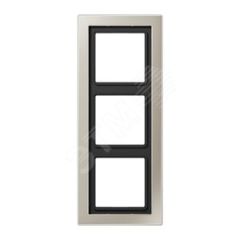 Рамка 3-я для горизонтальной/вертикальной установки  Серия- LS-Design  Материал- металл  Цвет- благородная сталь JUNG ESD2983