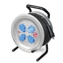 Удлинитель силовой ТМ Союз на металлической катушке 4 гнезда 4000 Вт защитная крышка КГ IP-44 50м Универсал 481S-4005.