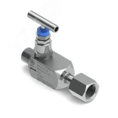 Вентиль игольчатый М110-3, 40МПа, вход - наруж.резьба G1/2', выход - накидная гайка G1/2', нерж.сталь AISI 316L, PTFE Метакам М110-3СДВЗВВААД