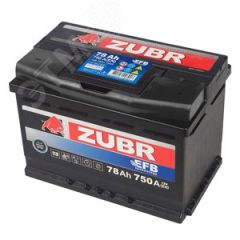 Аккумулятор автомобильный ZUBR EFB 78Ah R+ ZUBR ZE780