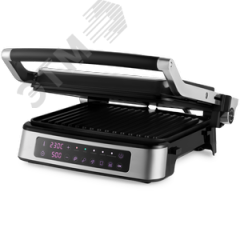 Электрогриль KT-1687, мощность 2000 Вт, черно-серебристый KITFORT КТ-1687
