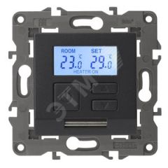 Терморегулятор универс.230В-Imax16А, Эра Elegance, антрацит,14-4111-05 ЭРА Б0034379
