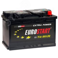 Аккумулятор автомобильный EUROSTART Extra Power 75Ah R+ EUROSTART EU750