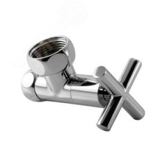 Комплект вентилей для полотенцесушителя угловой г/г 1'х3/4' с крестовой ручкой золотой хром ДВИН 4627201601063