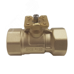 Кран шаровый двухходовой латунный под привод DN32, G1 1/4, КVS 16,0 Techno 2032A