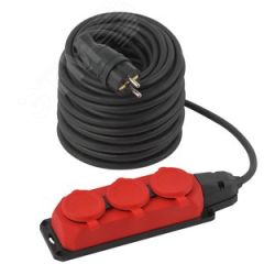 Удлинитель силовой UK-3e-3x1,5-40m-IP44(KG) с заземлением 3 розетки каучук 40м КГ 3х1,5мм2 IP44 ЭРА Б0057583