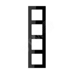 Рамка 4-я для горизонтальной/вертикальной установки  Серия- ACreation  Материал- термопласт. Цвет- черный JUNG AC584BFSW