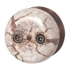 Розетка TV/R-SAT оконечная Фаберже, керамика, цвет мрамор золото Бирони B2-305-090/18