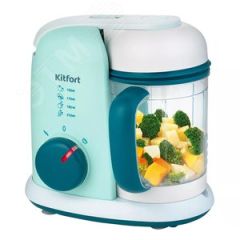 Блендер-пароварка KT-2305, объем 0,4 л, мощность 400 Вт, цвет бело-бирюзовый KITFORT КТ-2305