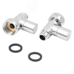 Комплект вентилей для полотенцесушителя прямой г/ш 1'х3/4' с круглой ручкой золотой хром ДВИН 4627201601469