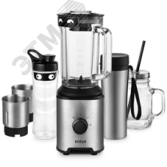 Блендер 6 в 1 KT-3078, объем 600 мл, мощность 350 Вт, цвет серебристый KITFORT КТ-3078