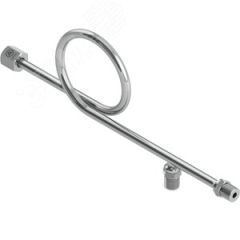 Отвод сифонный С910-1, вход - наруж.резьба М20х1,5, выход - накид.гайка G1/2', дренаж - наруж.резьба G1/2', 12Х18Н10Т, AISI 316L Метакам С910-1СМЗВДВВ