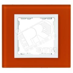 Рамка на 1 пост, S82N, оранжевый - белый (стекло) Simon 82617-65