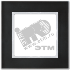 Рамка 1-я для горизонтальной/вертикальной установки  Серия- ACreation  Материал- стекло  Цвет- черный JUNG AC581GLSW