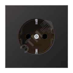 Штепсельная розетка SCHUKO одинарная, с заземлением, без шторок, 16A, 250В  (механизм + накладка, без рамки). Серия LS990  Материал- металл  алюминий  JUNG AL1520D