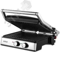 Электрогриль KT-3601, мощность 2000 Вт, цвет черно-серебристый KITFORT КТ-3601