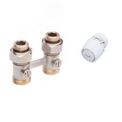 Комплект для подключения радиатора прямой 1/2' узел нижнего подключения LV-KB и термоголовка TR 84 Ридан 013G7222R