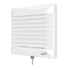 Вентилятор осевой вытяжной с автоматическими жалюзи, с датчик влажности, таймером и тяговым выключателем D100 ERA EURO 4A HT-02