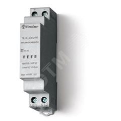 Источник питания импульсный, вход 110...240В AC, выход 24В DC, 12Вт, модульный, ширина 17.5мм, степень защиты IP20 FINDER 78.12.1.230.2400