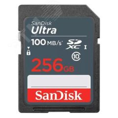 Карта памяти 256GB SD Ultra, SDXC, 100 МБ/с, Class 10 SanDisk SDSDUNR-256G-GN3IN