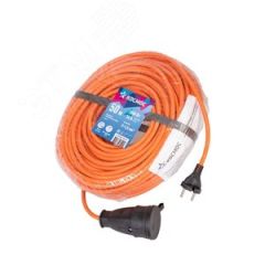 Удлинитель шнур 50м 1 гнездо ПВС 2*1.5 мм 16А 220В 3500Вт УХ16 КОСМОС YSHKsm50m-1g(16A)S