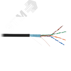 Кабель F/UTP 4 пары Кат.5e одножильный медный внешний PE черный 100м NETLAN EC-UF004-5E-PE-BK-1