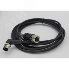 Кабель M12, кодировка 4A, штыревой/гнездовой, 3000 мм, угловой/прямой, полиуретан, черный СТЭЗ 12340042