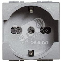 Розетка 2П с заземлением 16А с защитными шторками 2 модуля BTicino NT4140/16