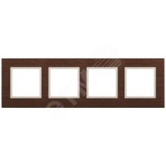 Рамка на 4 поста, дерево, Эра Elegance, дуб+сл.кость, 14-5304-09 ЭРА Б0034586