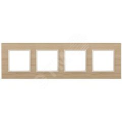 Рамка на 4 поста, дерево, Эра Elegance, клён+сл.кость, 14-5304-11 ЭРА Б0034588