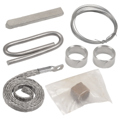 Комплект заземления оболочки и брони кабеля доступен для заказа с материалами под пайку или с пружин