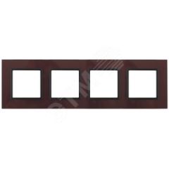 Рамка на 4 поста, стекло, Эра Elegance, бордо+антр, 14-5104-25 ЭРА Б0034533