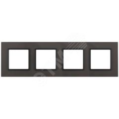 Рамка на 4 поста, стекло, Эра Elegance, серый+антр, 14-5104-32 ЭРА Б0034540