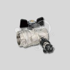 Кран шаровой 1'1/4 ВВ с заглушкой 1/4' и дренажным вентилем бабочка OREGON 332 Bugatti 03320026