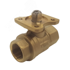 Кран шаровый двухходовой латунный под привод DN15, G1/2, КVS 6,3 Techno 2015C