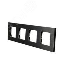 Рамка алюминиевая 4 поста черная (299х86мм) Sibling Powerframe-4AB