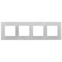 Рамка на 4 поста, стекло, Эра Elegance, белый+бел, 14-5104-01 ЭРА Б0034524