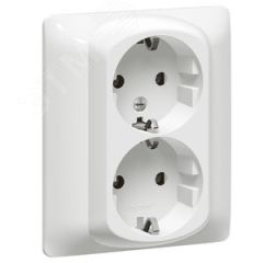 Galea Life Розетка с заземлением 2х2К+З со шторками белый PRO21 немецкий стандарт LEGRAND 771031